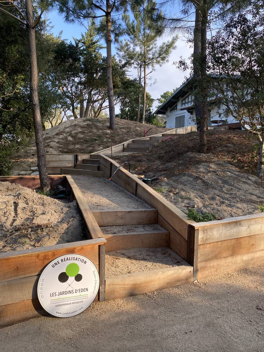 Aménagement de mur de soutènements sur le Bassin d'Arcachon