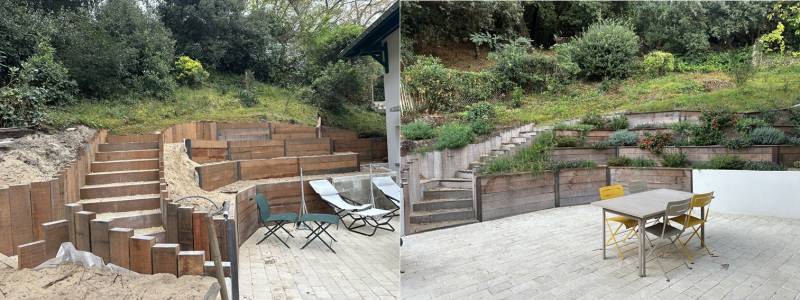 Végétalisation d'un soutènement sur le Bassin d'Arcachon ou Cap Ferret