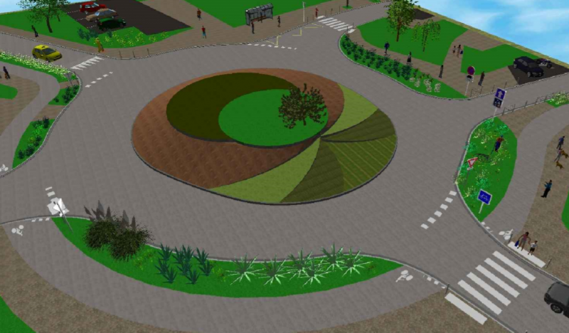 Projet d'aménagement paysager d'un rond Arcacho