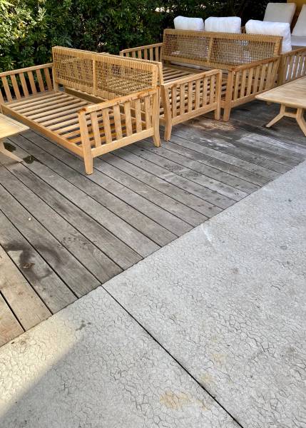 Nettoyage de terrasses en IPE sur le Bassin d'Arcachon - Avant