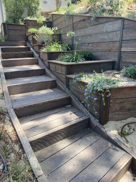 création escaliers bois extérieurs sur le Bassin d'Arcachon
